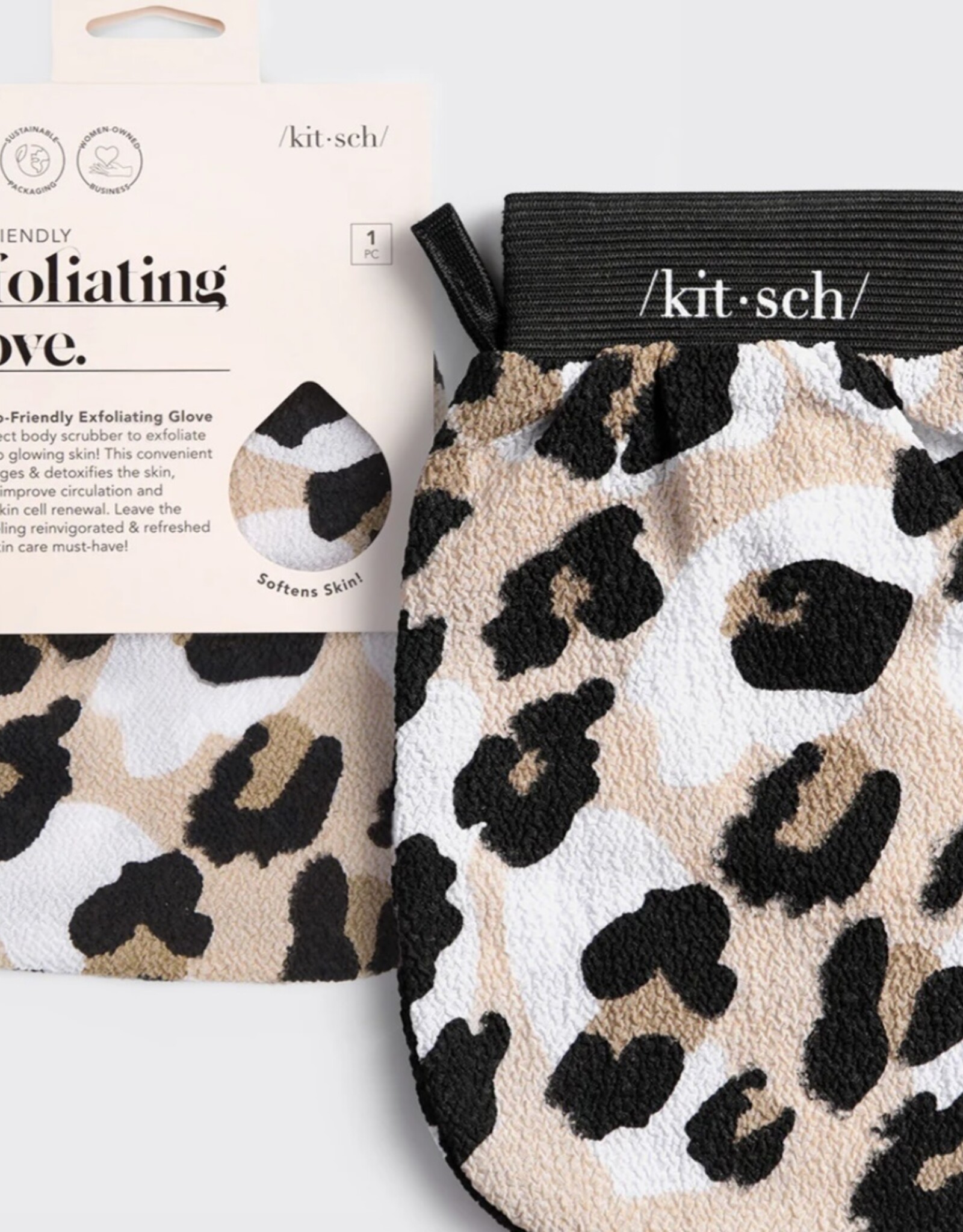Eco-Friendly Exfoliating Glove Leopard