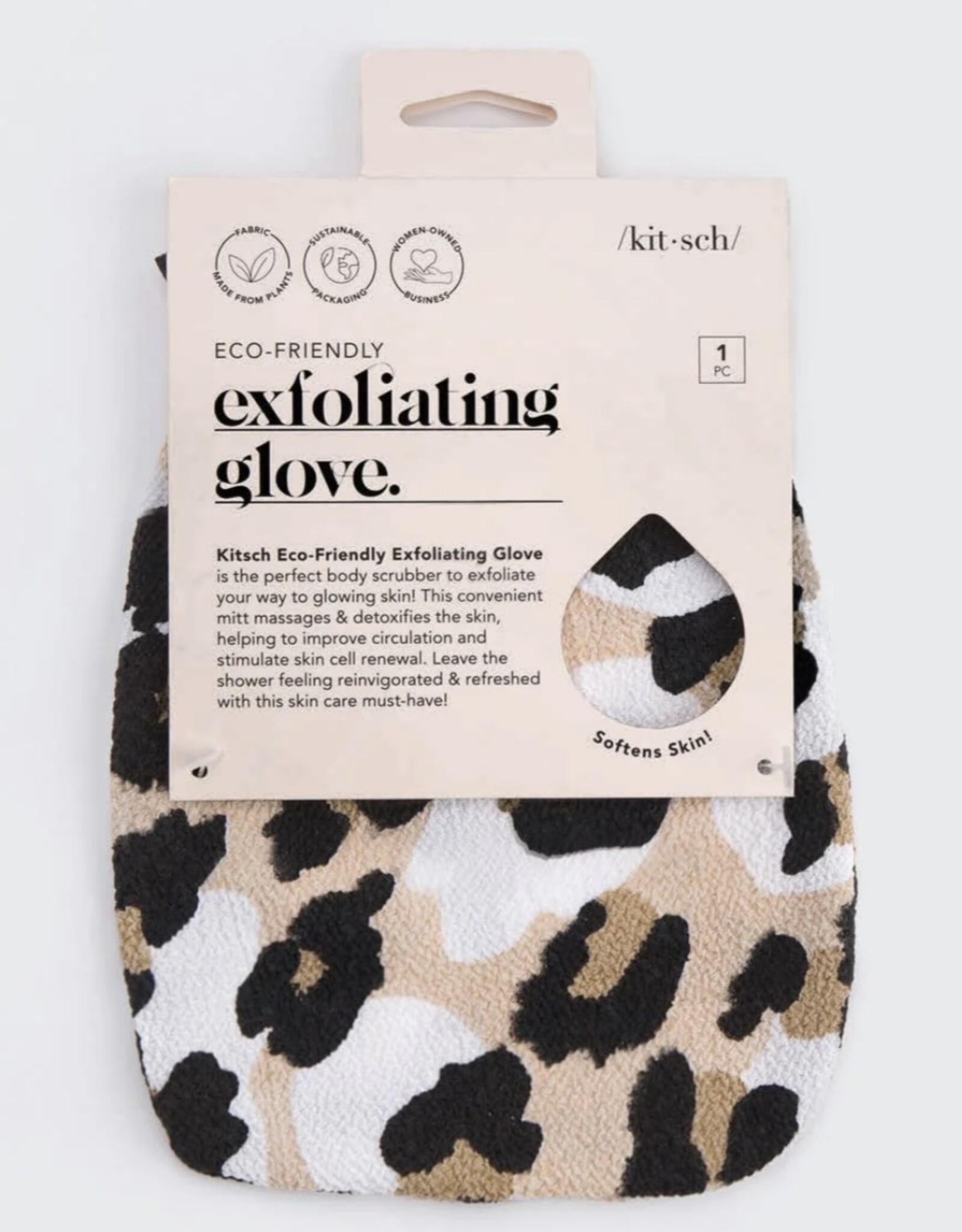 Eco-Friendly Exfoliating Glove Leopard