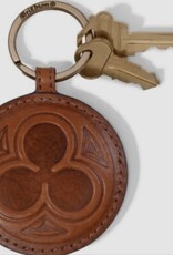 Ferrara Toscana Tres Foil Cognac Leather Keyfob