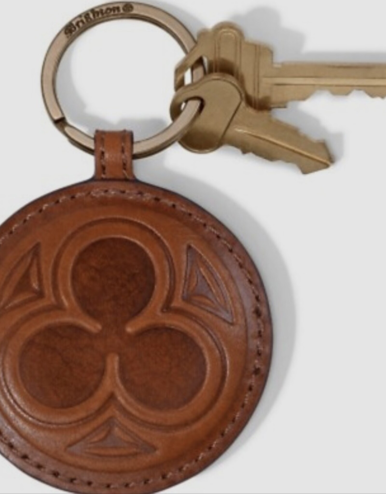 Ferrara Toscana Tres Foil Cognac Leather Keyfob