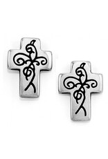 True Cross Mini Post Earrings silver