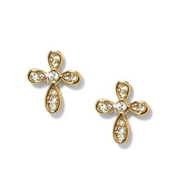 Enchanting Cross Post Earrings Gold