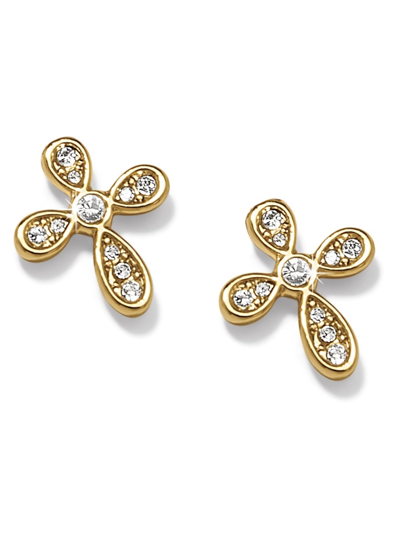Enchanting Cross Post Earrings Gold
