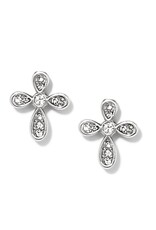 Enchanting Cross Post Earrings Silver