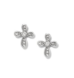 Enchanting Cross Post Earrings Silver