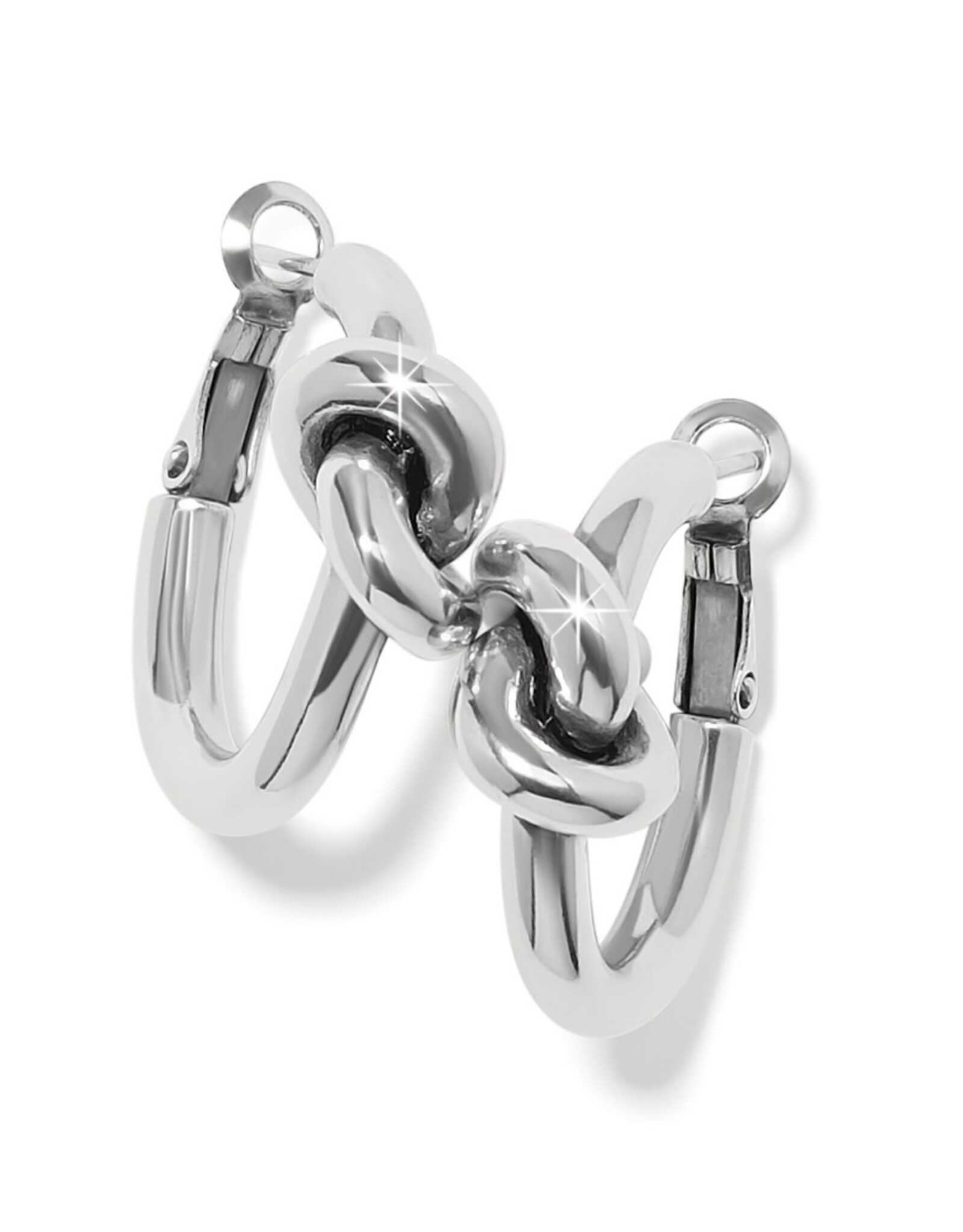 Interlok Knot Rope Hoop Earrings Silver