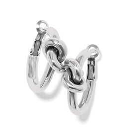 Interlok Knot Rope Hoop Earrings Silver