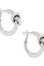 Interlok Knot Rope Hoop Earrings Silver