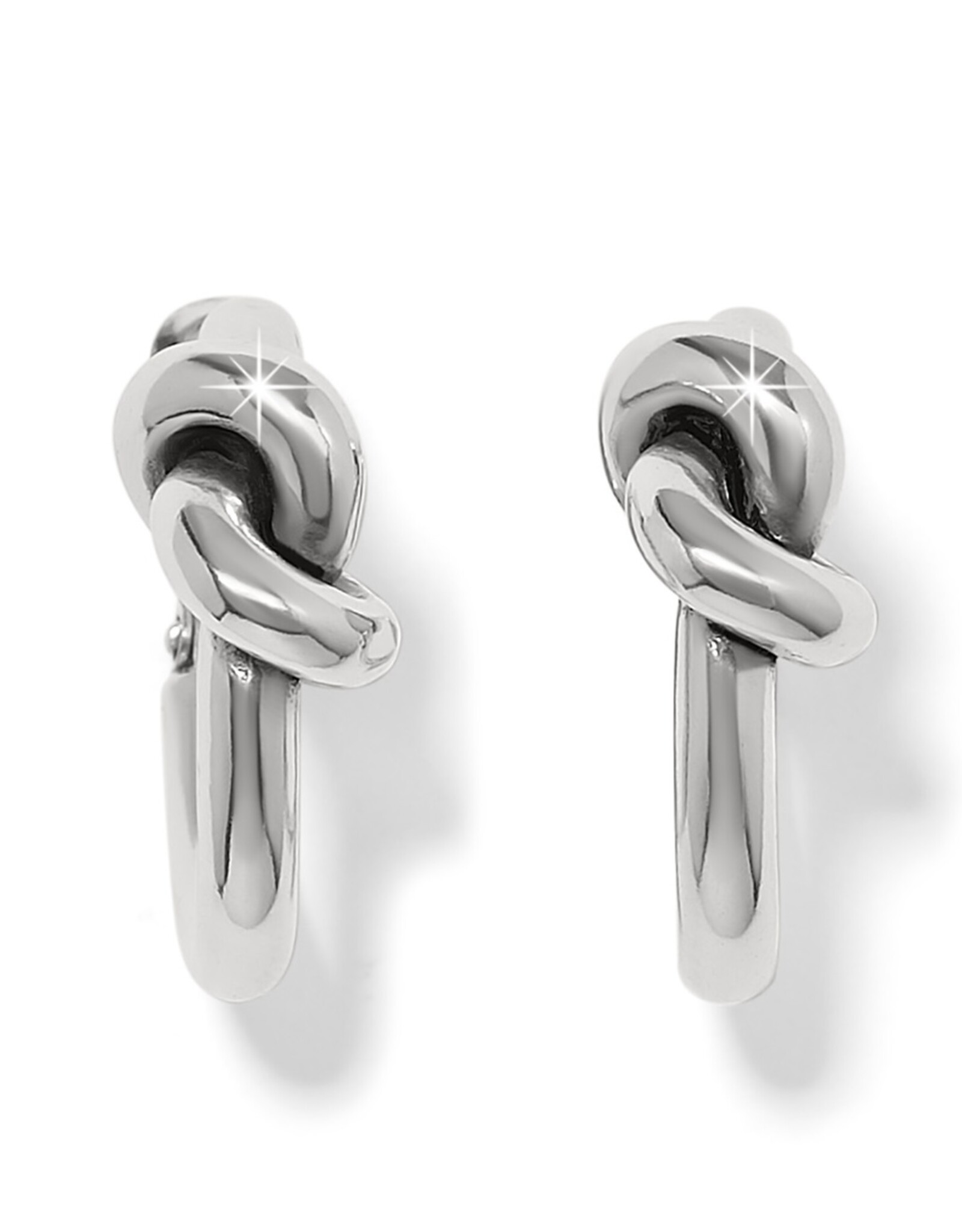 Interlok Knot Rope Hoop Earrings Silver