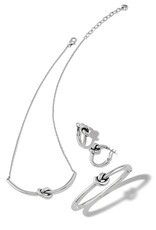 Interlok Knot Rope Hoop Earrings Silver