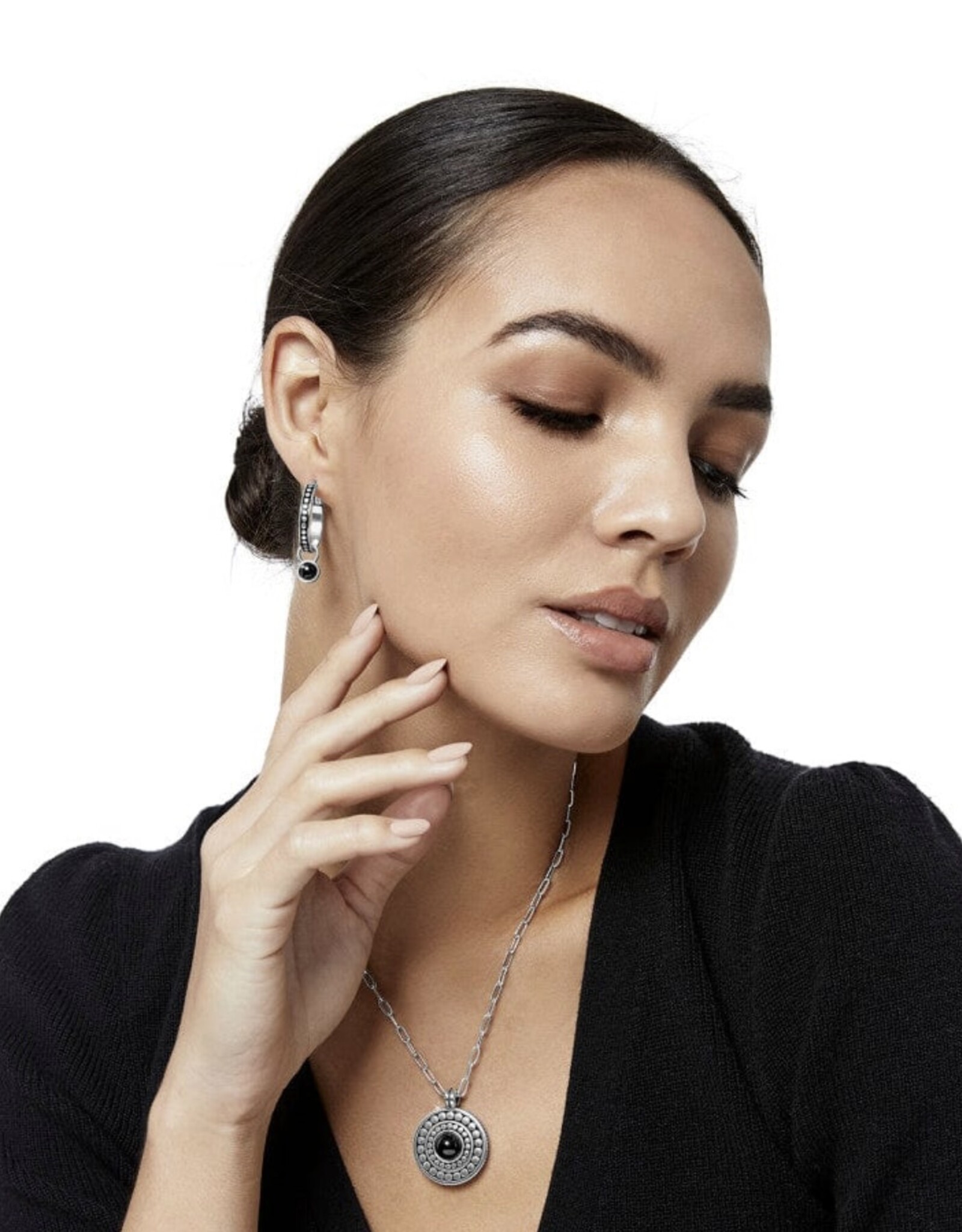 Pebble Dot Onyx Reversible Necklace