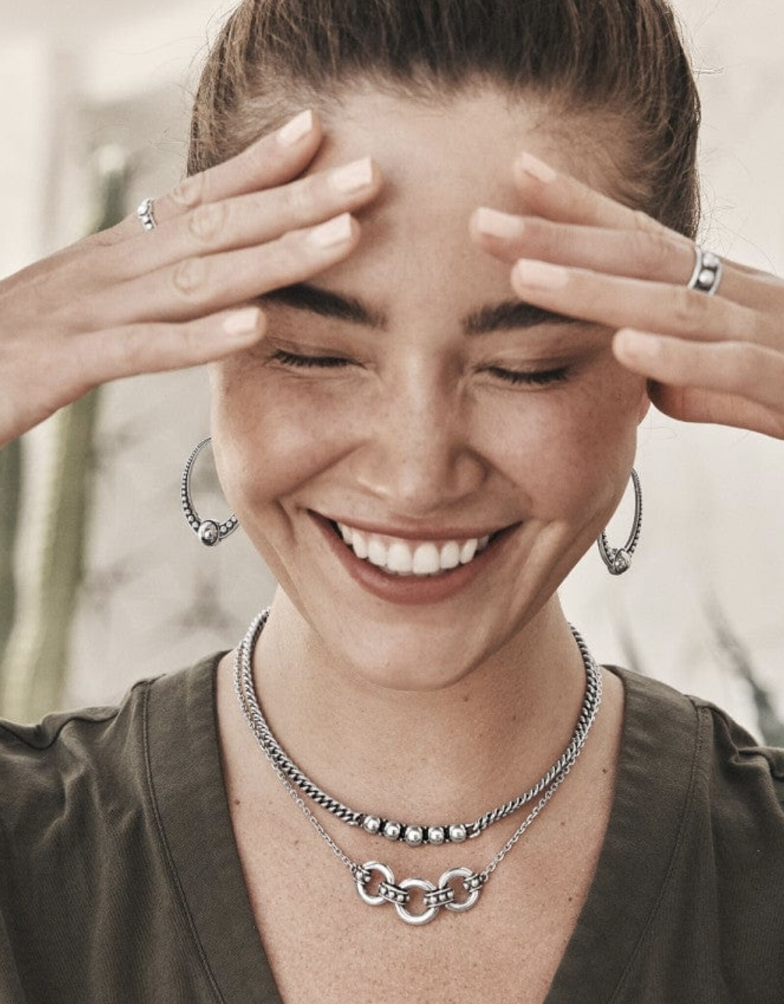 Pretty Tough Stud Trio Necklace