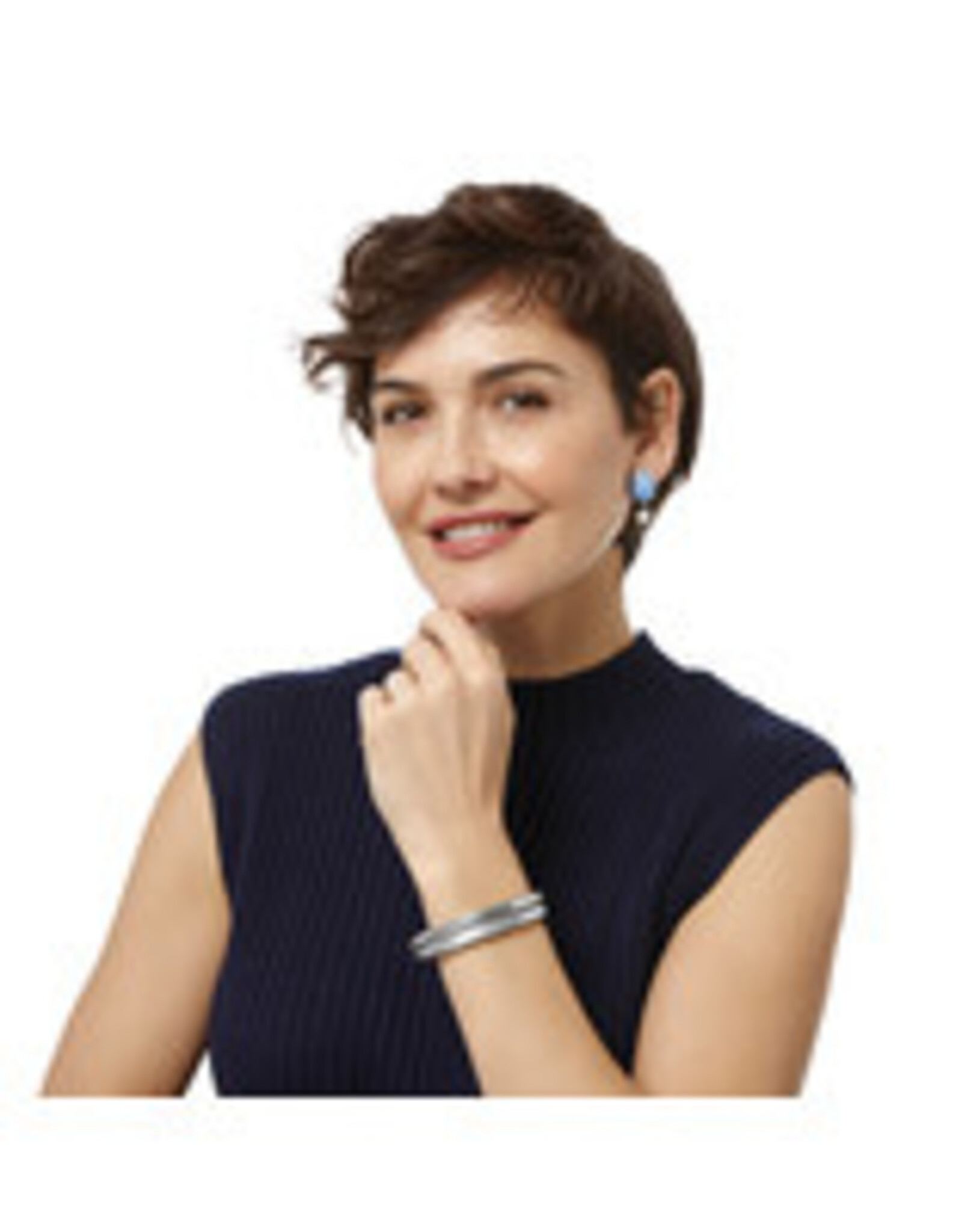 Inner Circle Silver Double Bangle