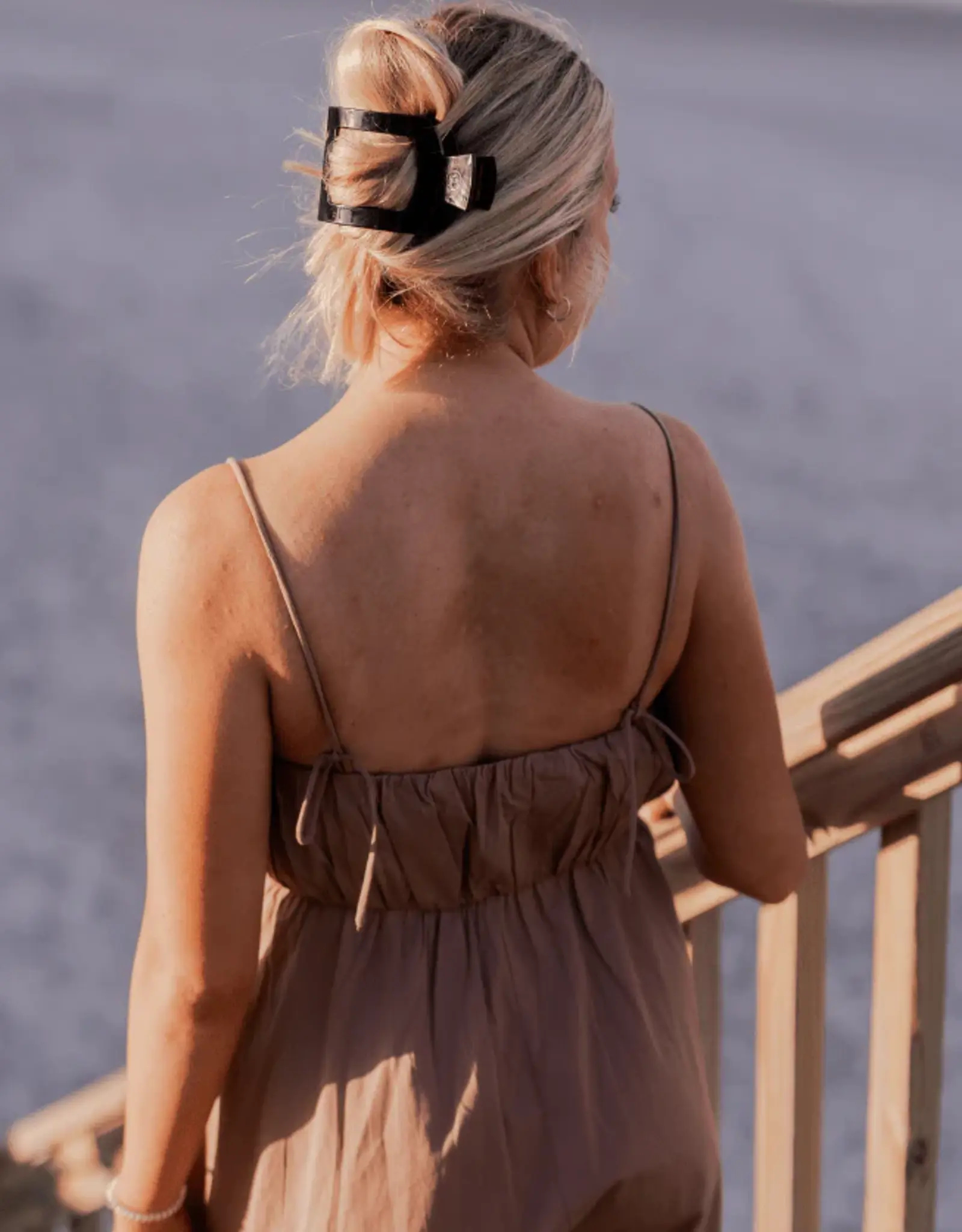 Teleties Flat Square Clip Jet Black LG