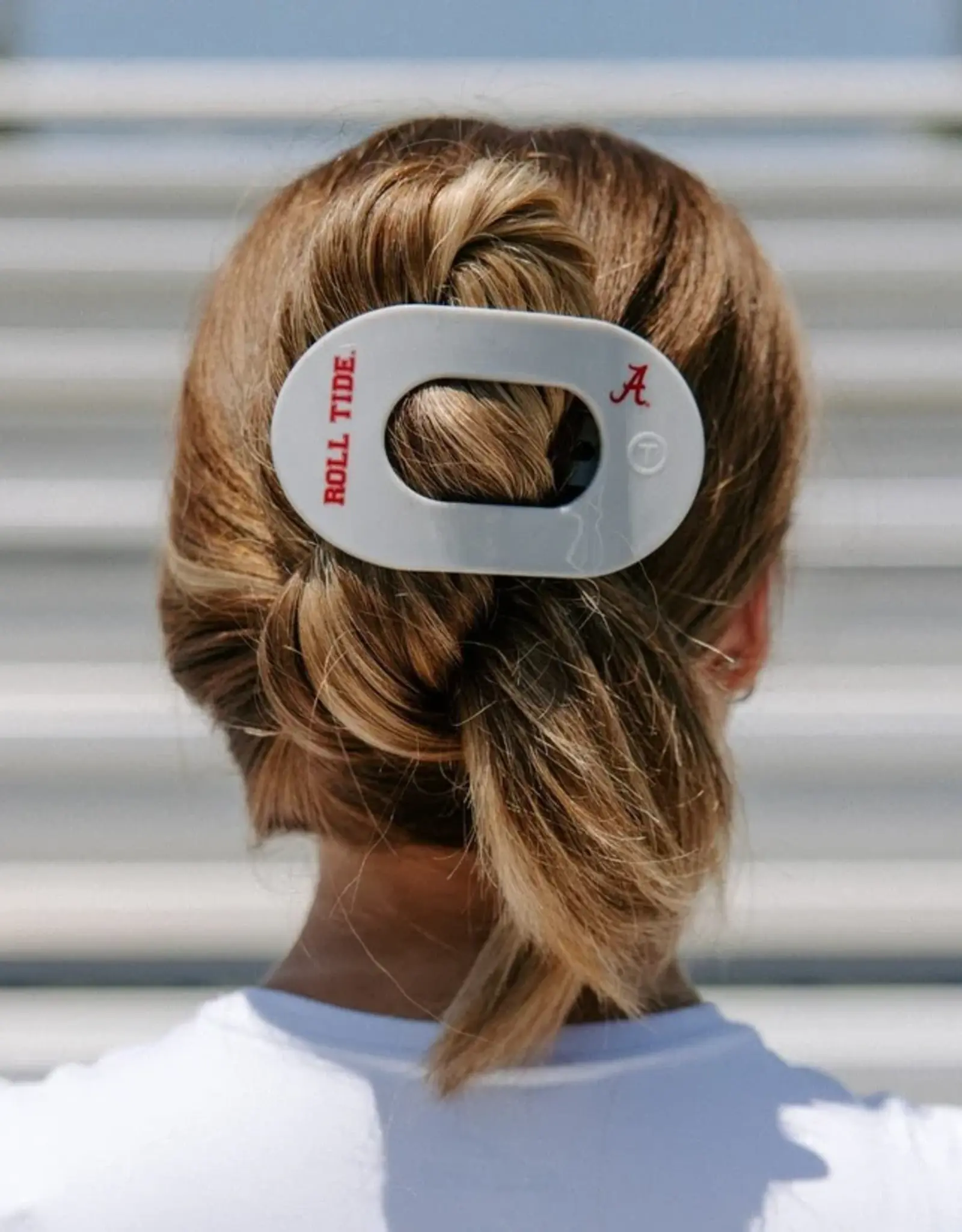 Teleties Flat Round Clip Roll Tide! LG