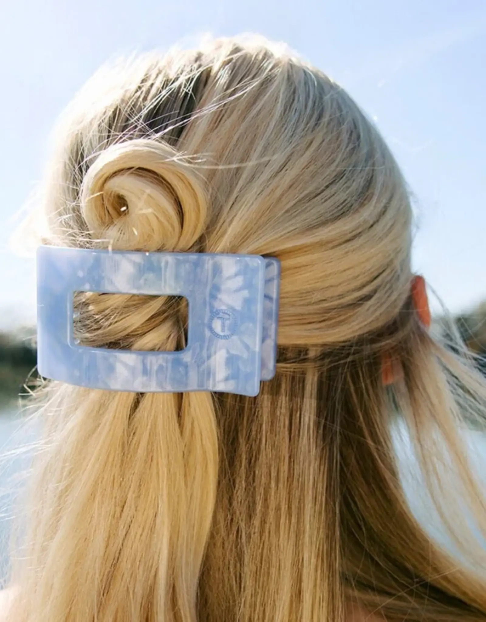 Teleties Flat Rectangle Clip Blue Lagoon MD