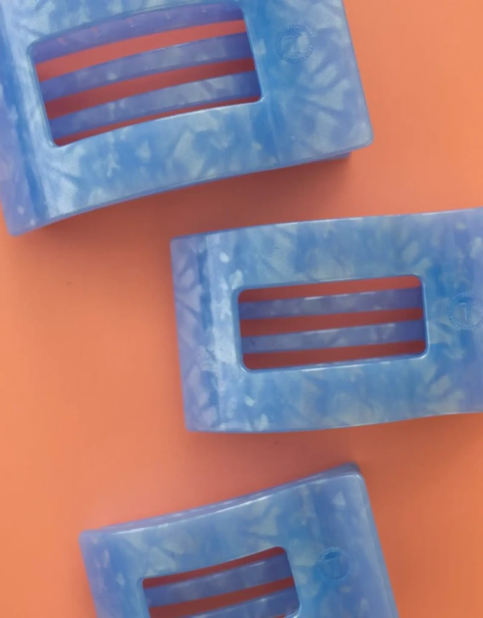 Teleties Flat Rectangle Clip Blue Lagoon LG