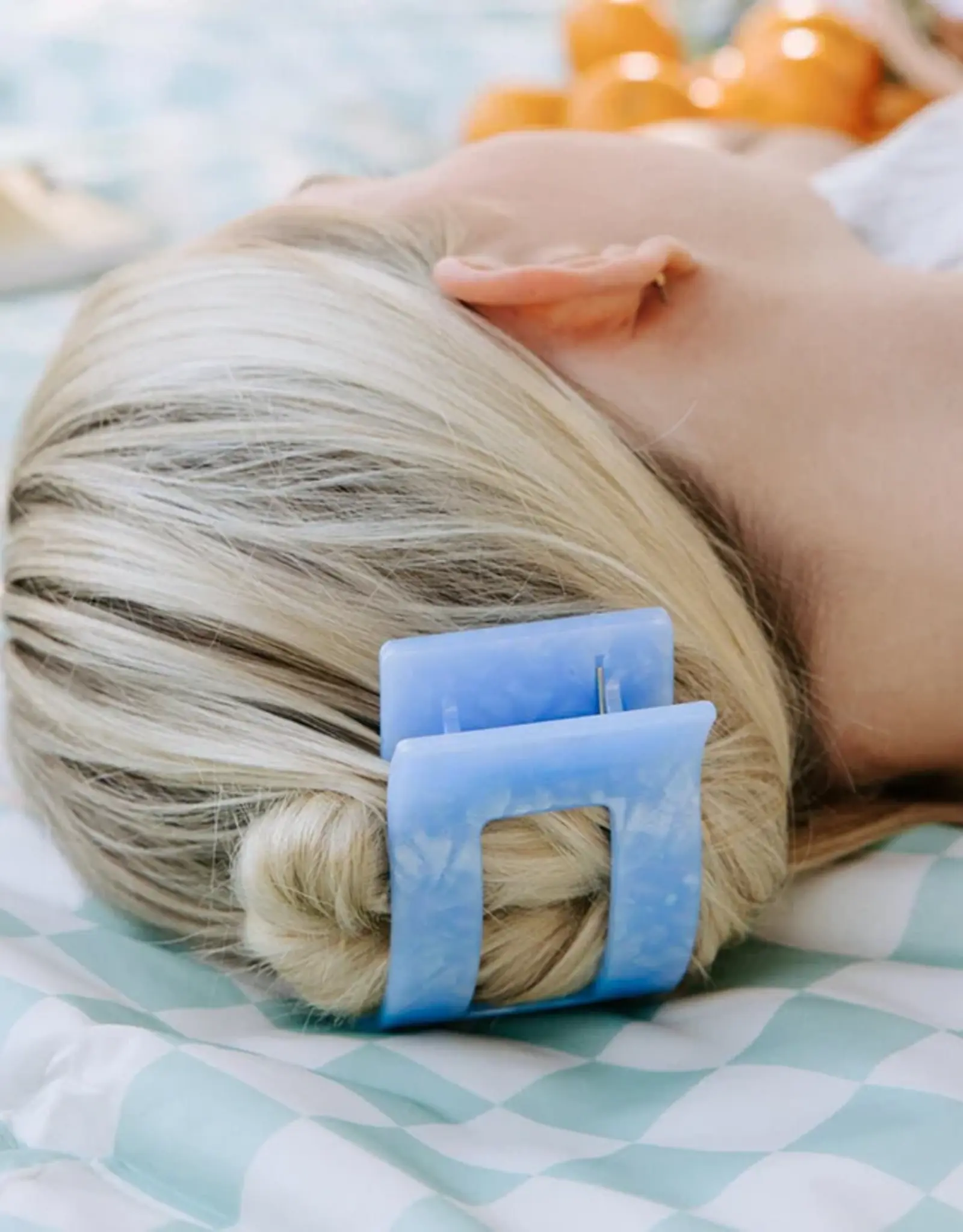 Teleties Flat Rectangle Clip Blue Lagoon LG