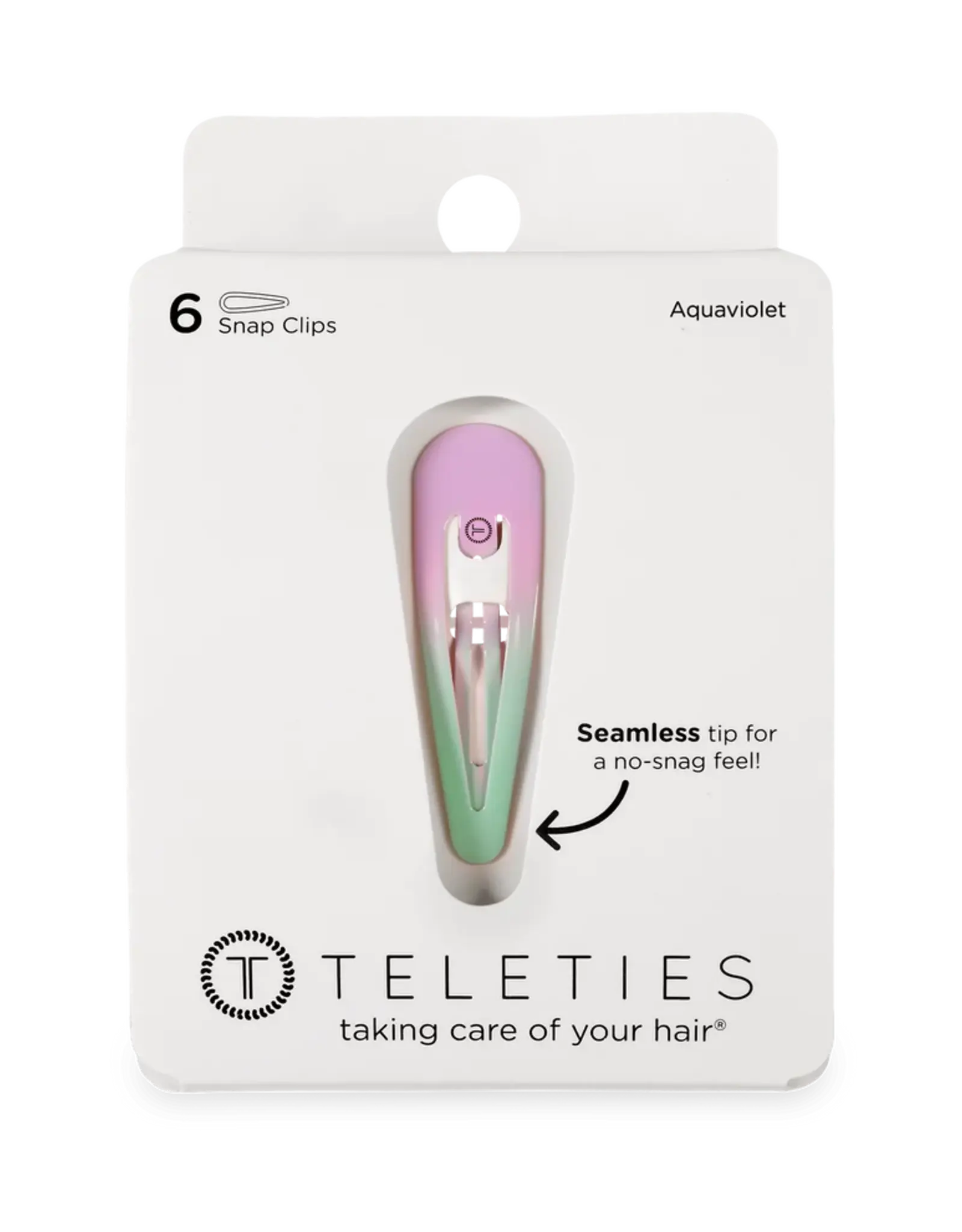 Teleties Snap Clip Aquaviolet 6 Count
