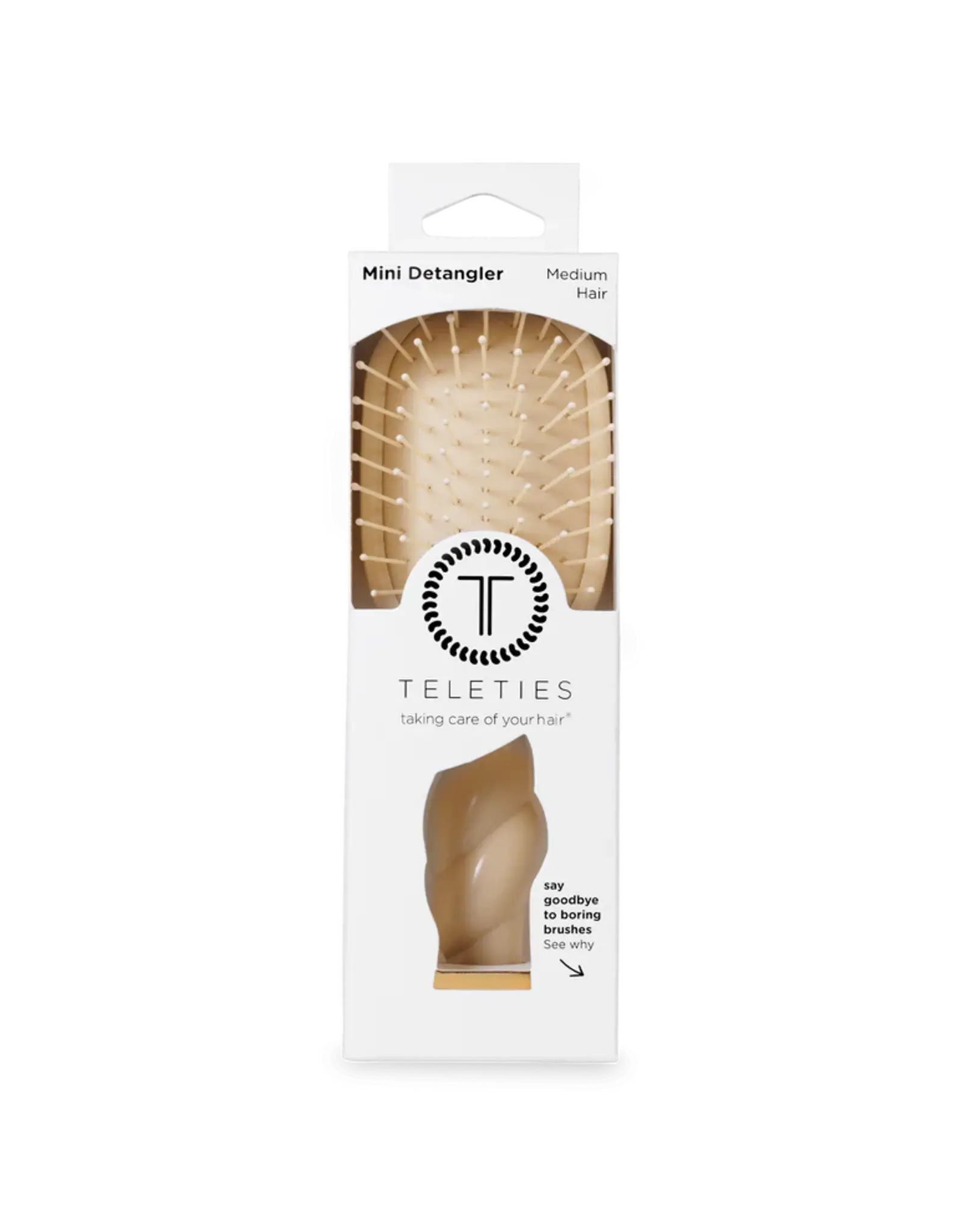 Teleties Mini Detangler Brush For Medium Hair-Tan