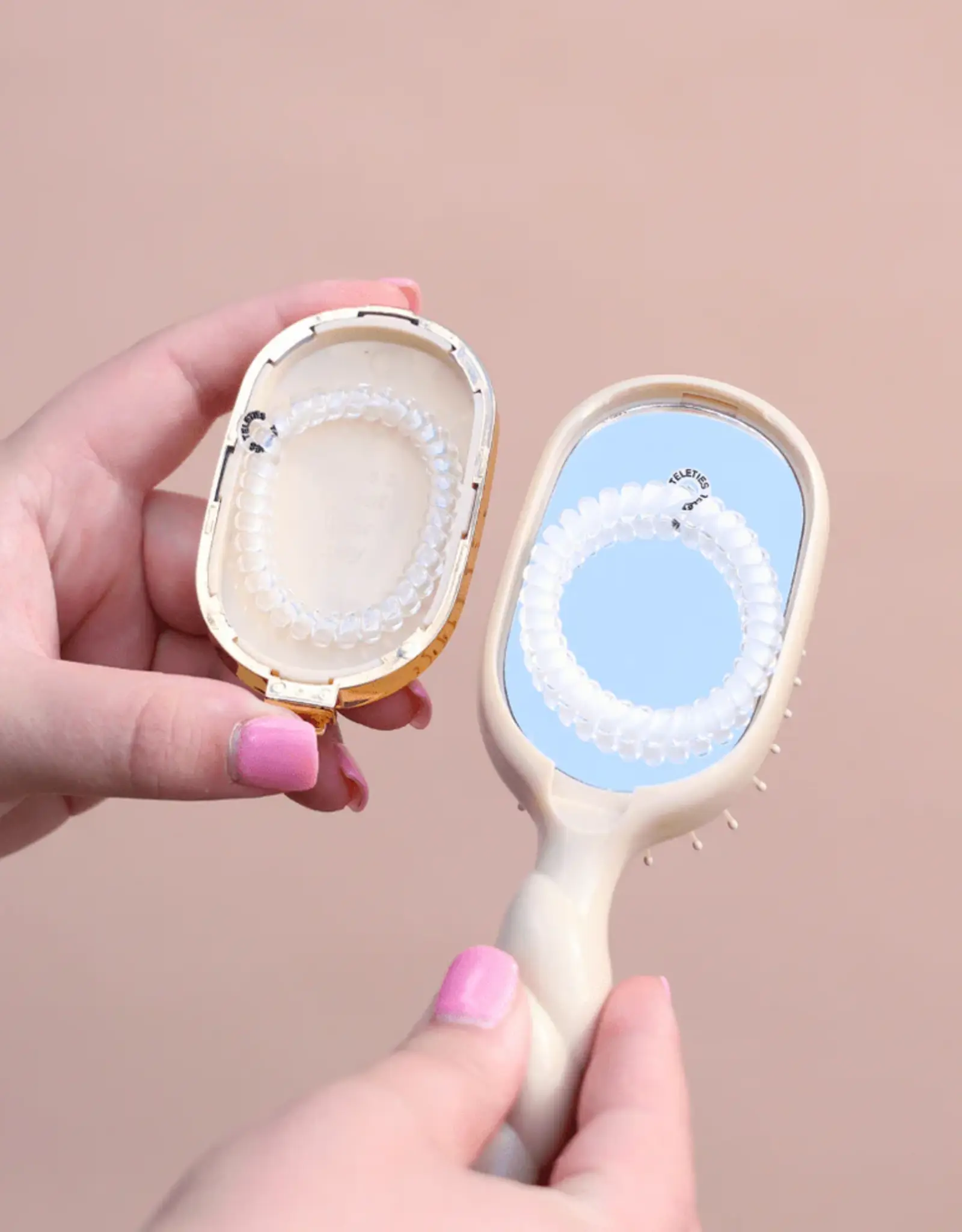 Teleties Mini Detangler Brush For Medium Hair-Tan