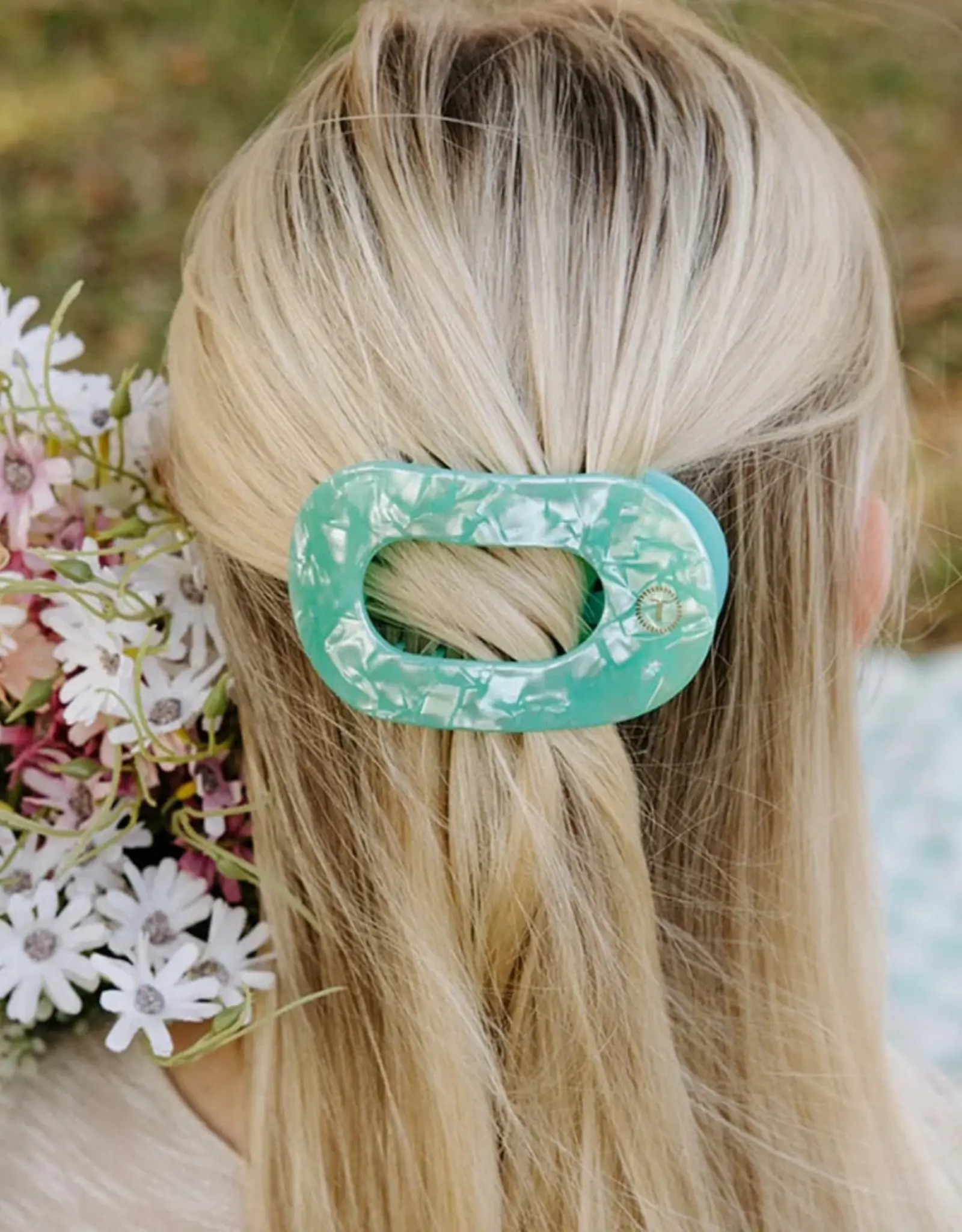 Teleties Flat Round Clip Spring Splash MD