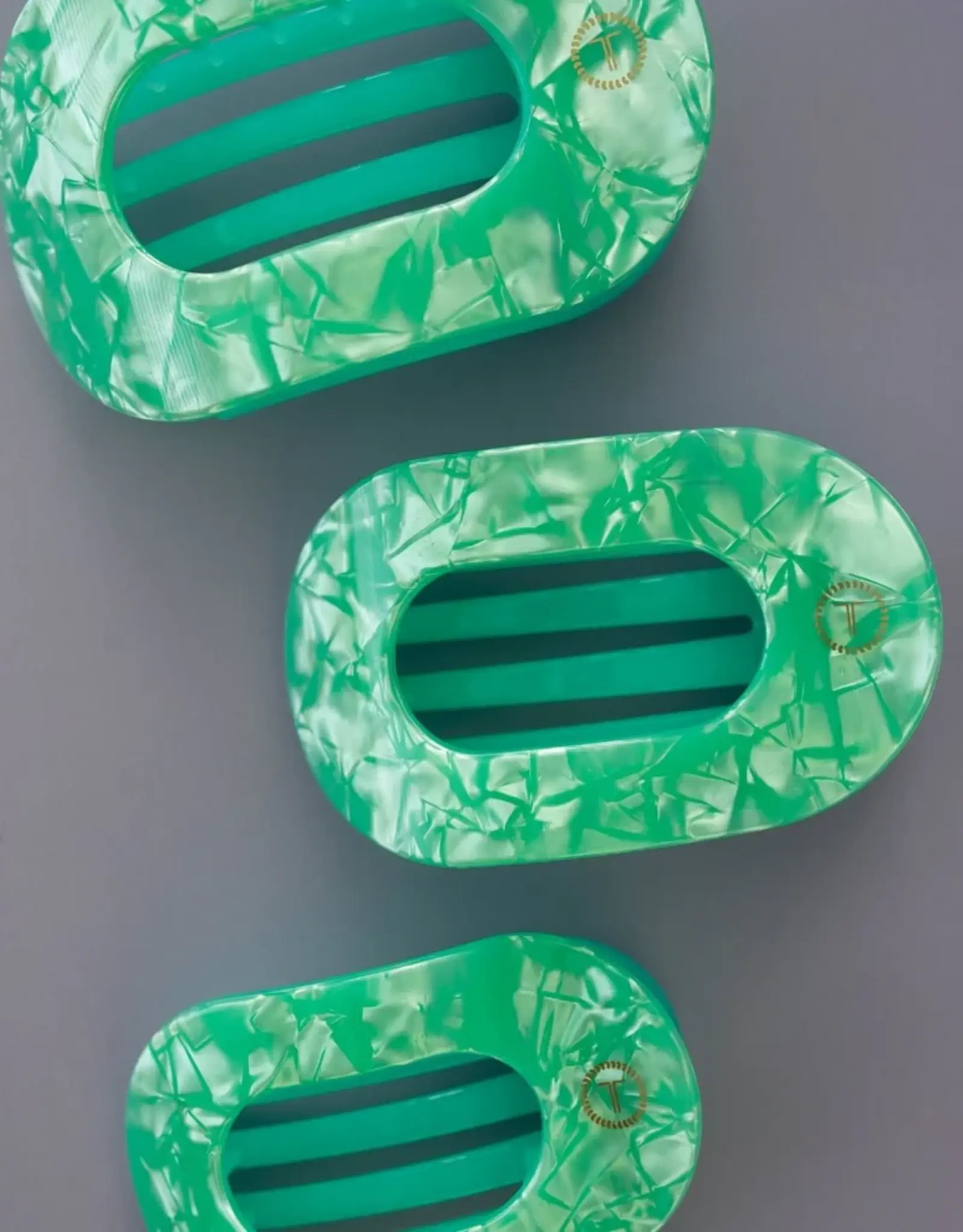 Teleties Flat Round Clip Spring Splash MD