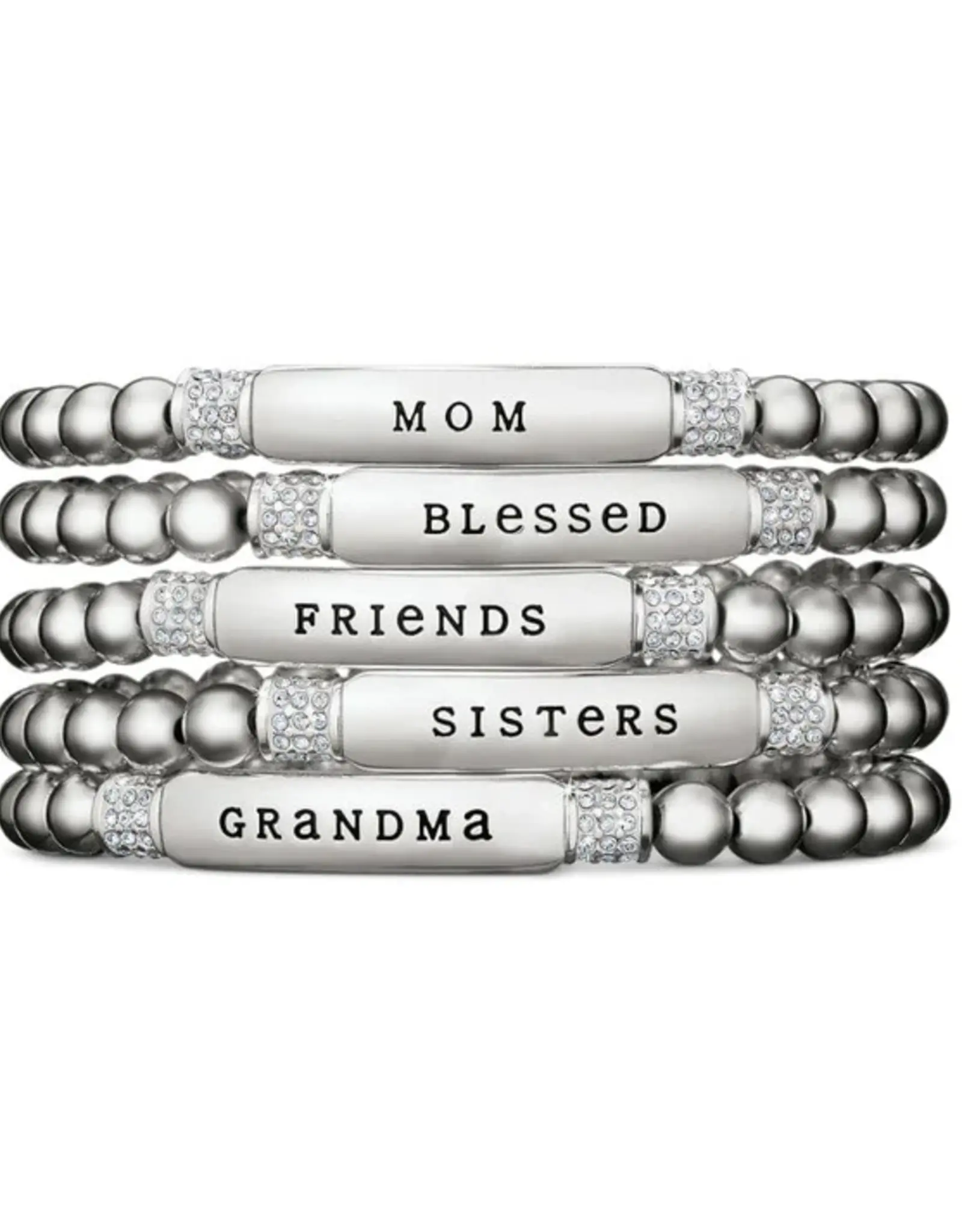 Meridian Mom Stretch Bracelet Silver OS