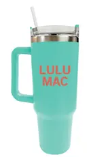Girlie Girl Originals Lulu Mac Morgan Tumbler Mint w/Coral Logo