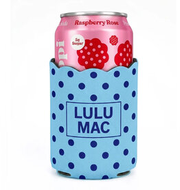 Girlie Girl Originals Lulu Mac Koozie Light Blue/Navy Dot