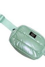 Girlie Girl Originals Lulu Mac Puffer Metallic Belt Bag Mint