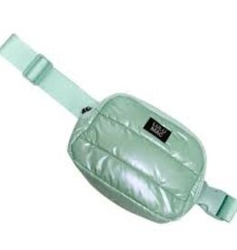 Girlie Girl Originals Lulu Mac Puffer Metallic Belt Bag Mint