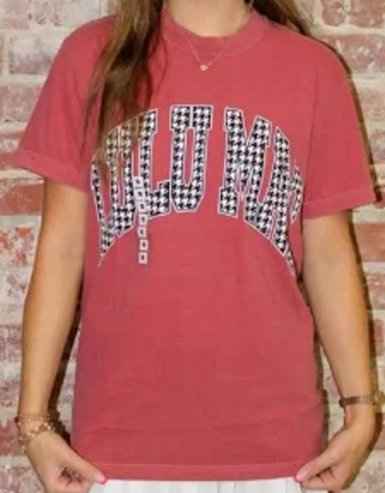 Girlie Girl Originals Lulu Mac Tee Houndstooth Crimson 2X
