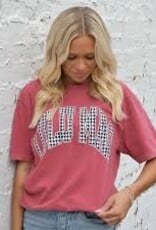 Girlie Girl Originals Lulu Mac Tee Houndstooth Crimson 2X