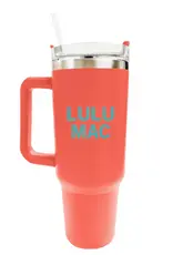 Girlie Girl Originals Lulu Mac Morgan Tumbler Coral w/Mint Logo