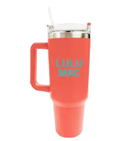 Girlie Girl Originals Lulu Mac Morgan Tumbler Coral w/Mint Logo