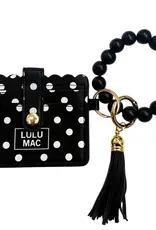 Girlie Girl Originals Lulu Mac Beaded Wristlet ID Wallet Black/White Dot