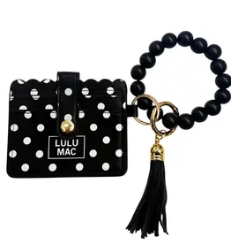 Girlie Girl Originals Lulu Mac Beaded Wristlet ID Wallet Black/White Dot