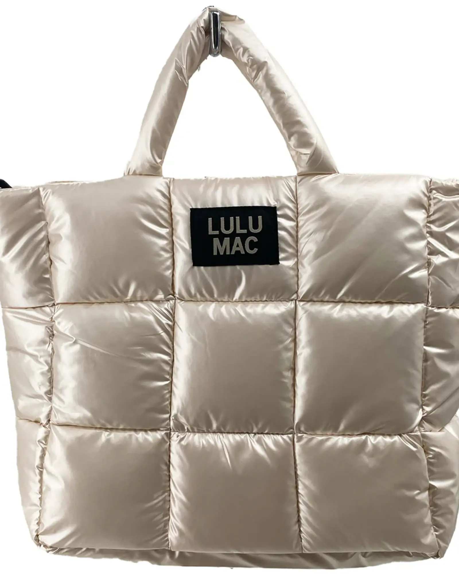 Girlie Girl Originals Lulu Mac LG Puffer Metallic Handbag Off White