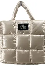 Girlie Girl Originals Lulu Mac Puffer Metallic Tote Bag Matte Champagne
