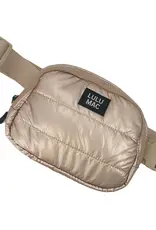 Girlie Girl Originals Lulu Mac Puffer Metallic Belt Bag Champagne