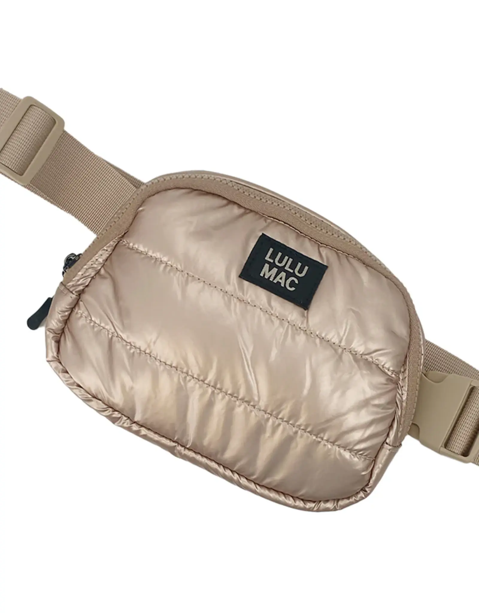 Girlie Girl Originals Lulu Mac Puffer Metallic Belt Bag Champagne
