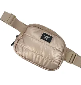 Girlie Girl Originals Lulu Mac Puffer Metallic Belt Bag Champagne