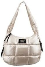 Girlie Girl Originals Lulu Mac Puffer Metallic Tote Bag Off White