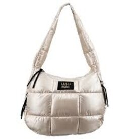 Girlie Girl Originals Lulu Mac Puffer Metallic Tote Bag Off White