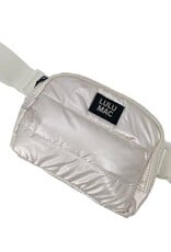 Girlie Girl Originals Lulu Mac Puffer Metallic Belt Bag Off White