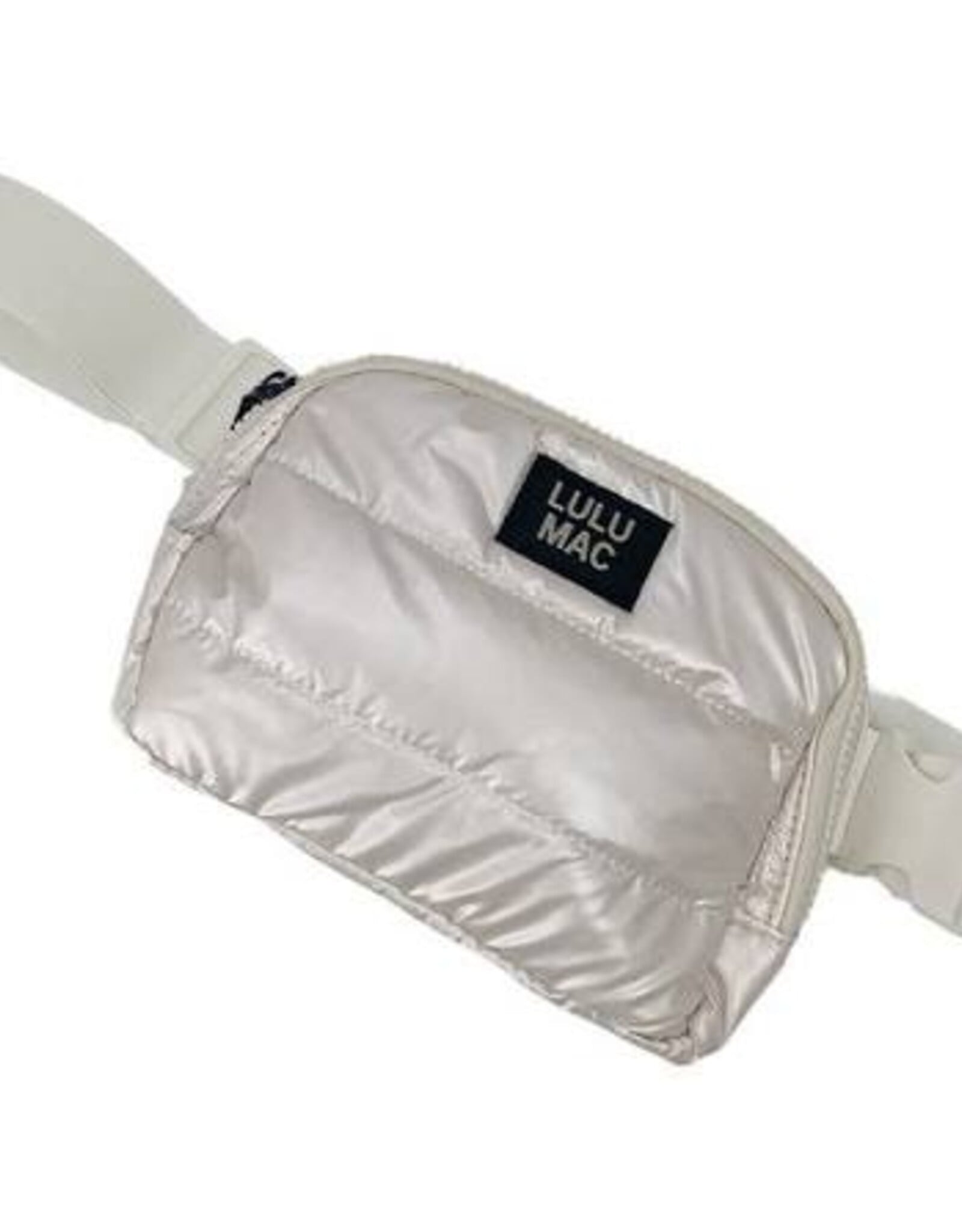 Girlie Girl Originals Lulu Mac Puffer Metallic Belt Bag Off White
