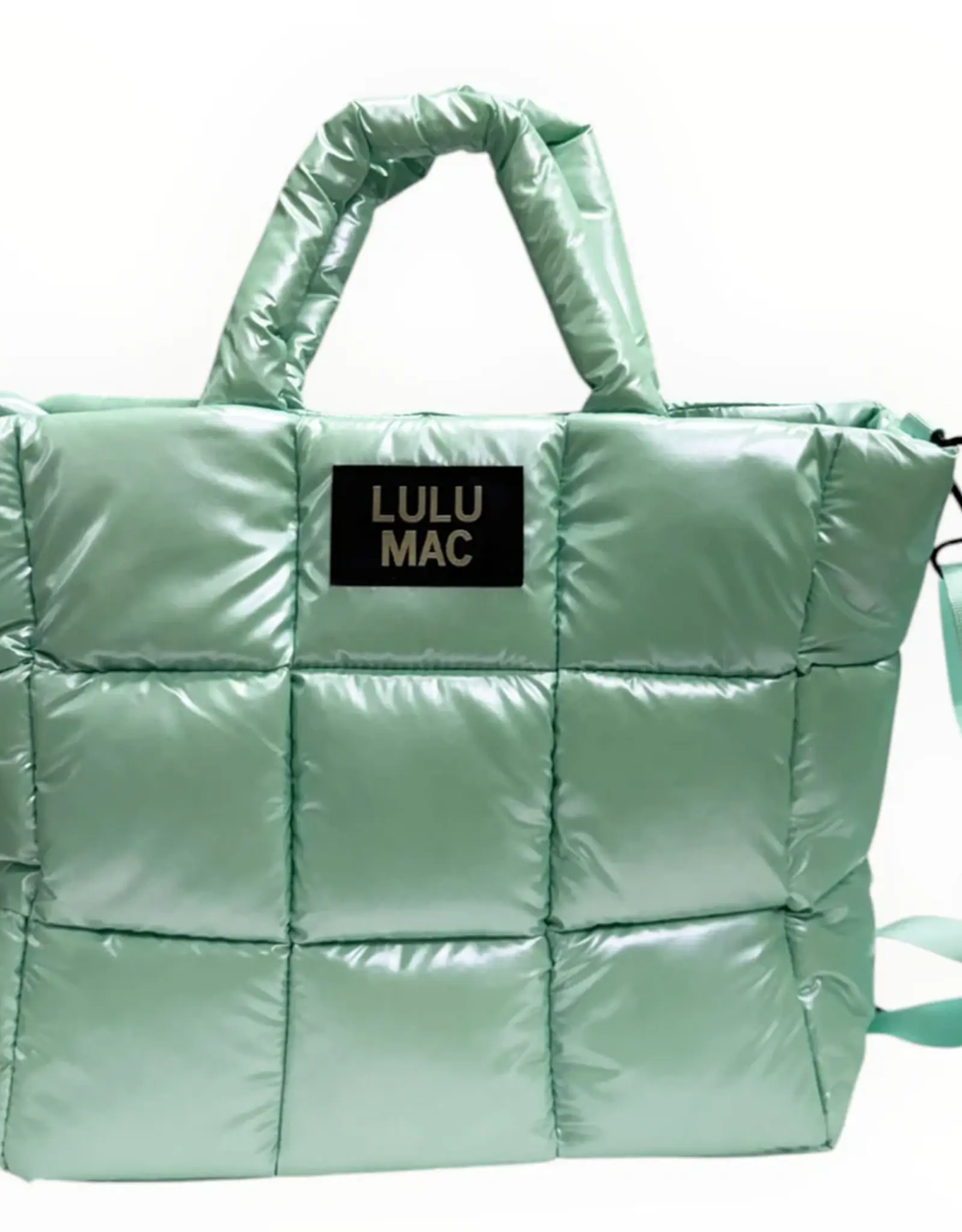 Girlie Girl Originals Lulu Mac LG Puffer Metallic Handbag Mint