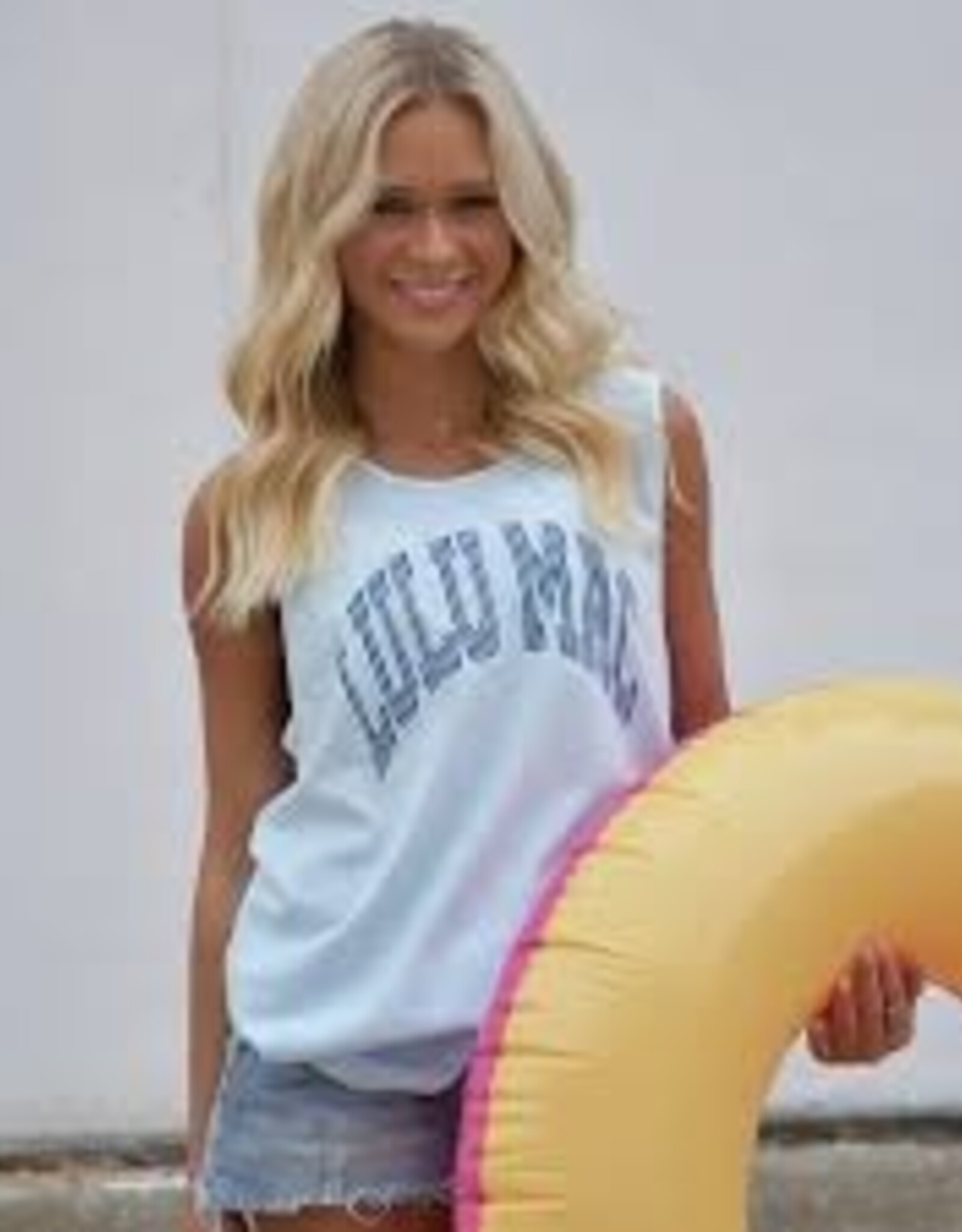 Girlie Girl Originals Lulu Mac Tank Stripe Chambray