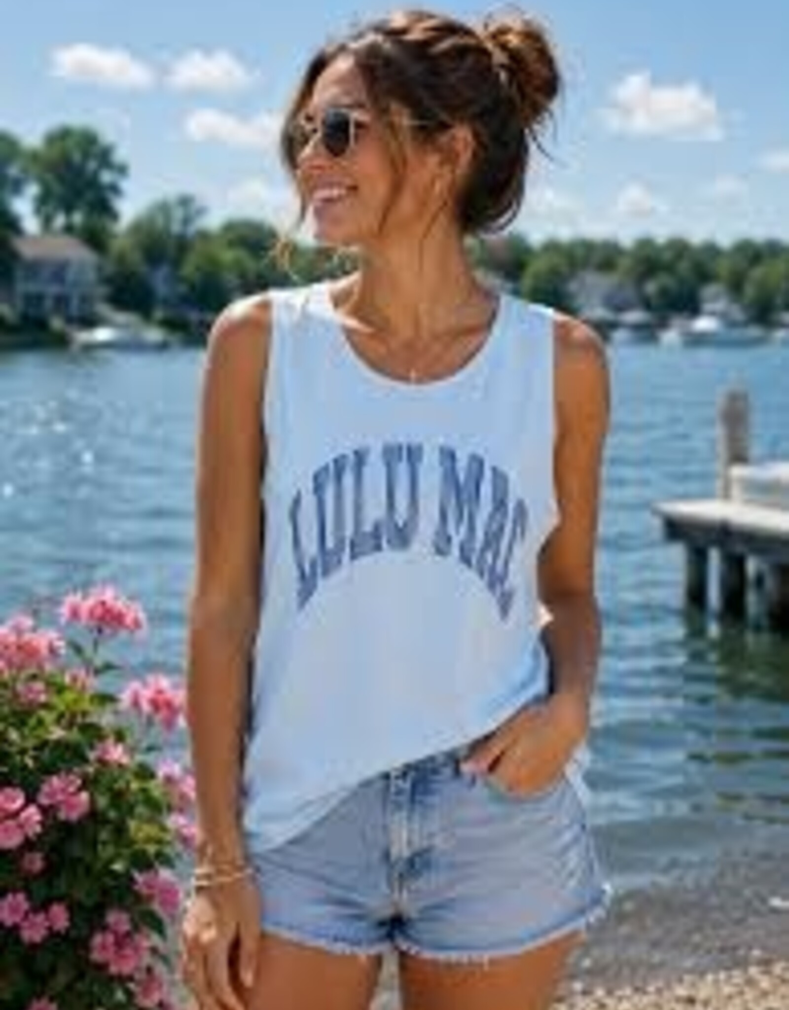 Girlie Girl Originals Lulu Mac Tank Stripe Chambray